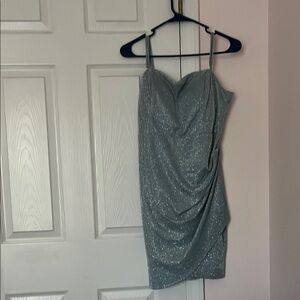 Green Ruched Sleeveless Mini Dress